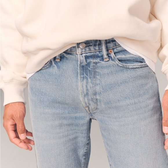 Abercrombie & Fitch Light Blue Straight Jeans - Picture 3 of 5